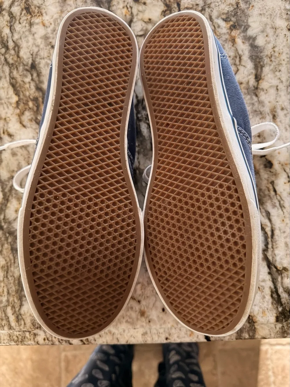 VANS Women’s Size 8.5 Blue With White Soles Lace Up Canvas Sneakers